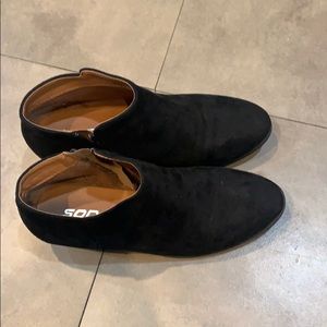 Soda booties with a low heel